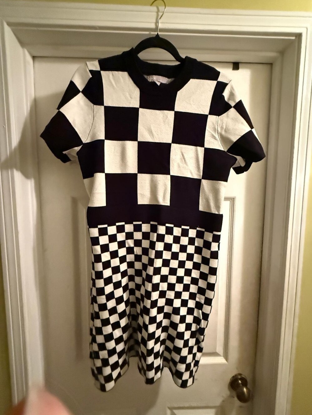 ASOS Black and White Checkerboard Knit Dress